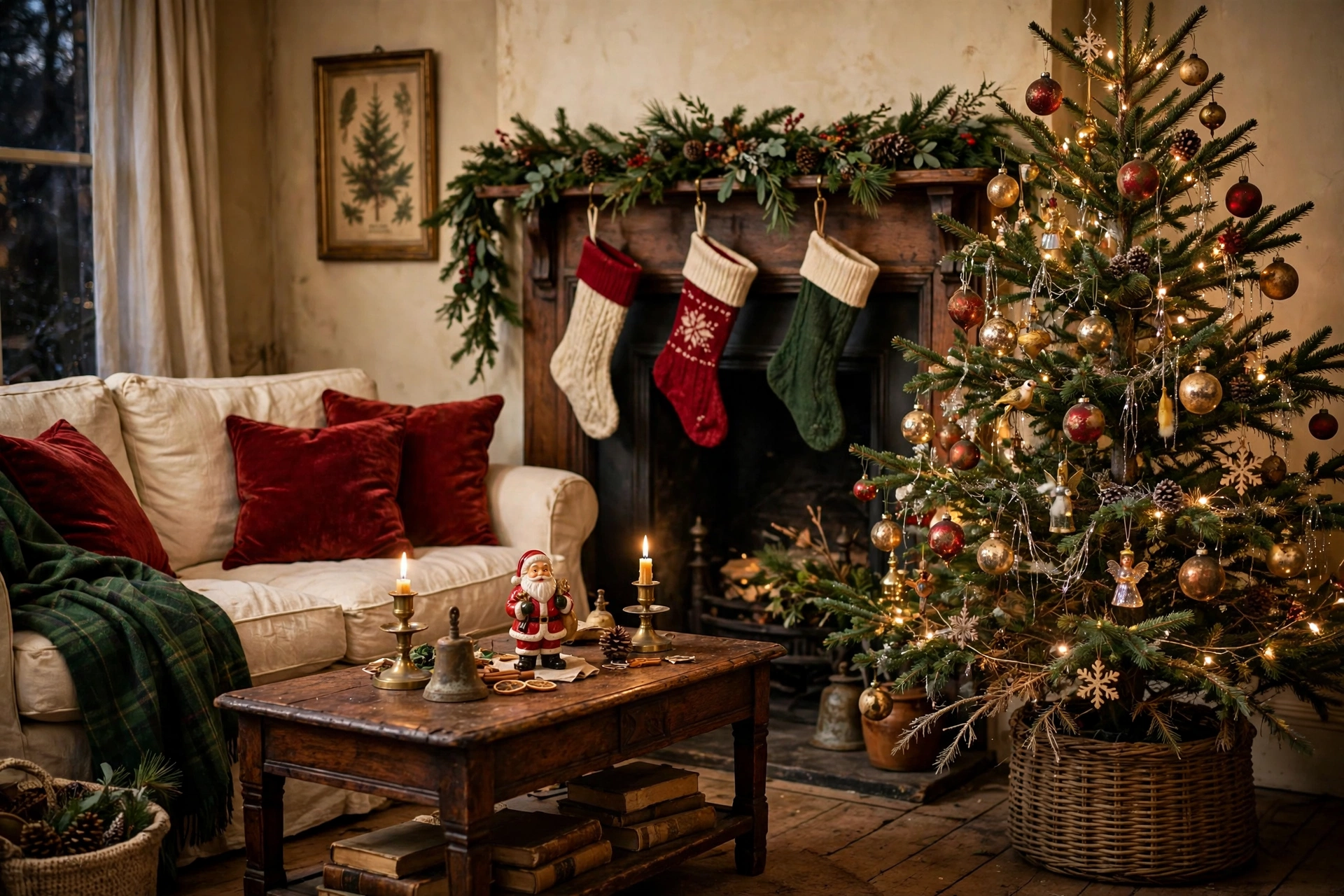 21 Vintage Christmas Living Room Decor Ideas for a Nostalgic Holiday